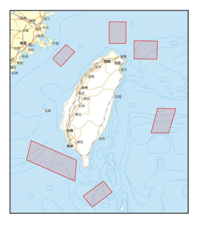 Шестте зони на военни учения на Китай около Тайван