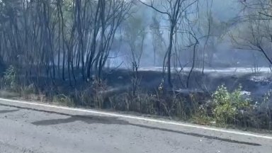 Пожарът край Казанлък отново се разгоря, движението към Мъглиж и Стара Загора е затруднено