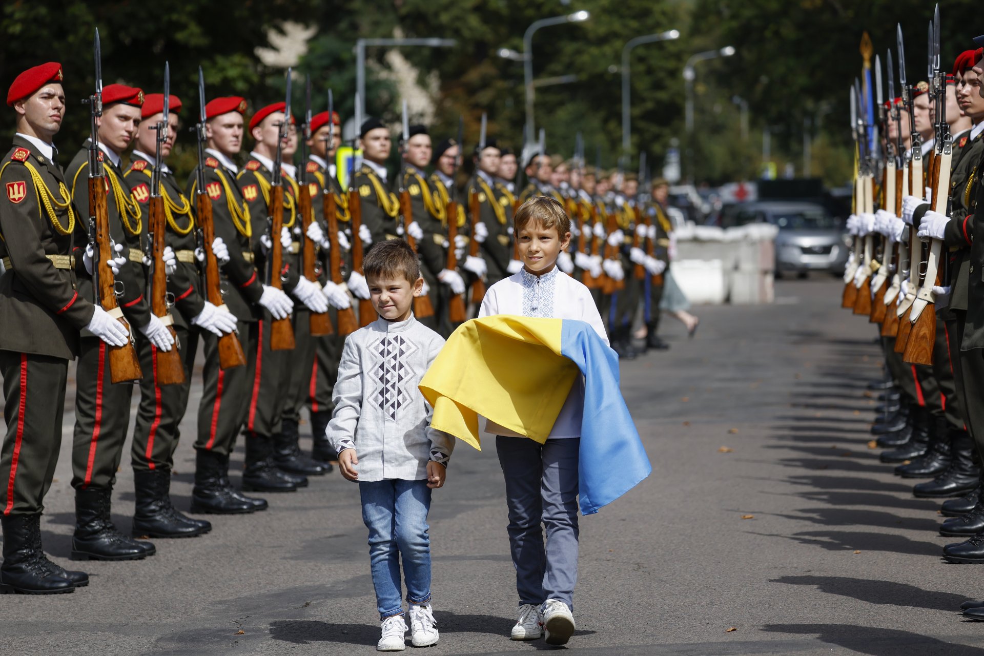 Церемонията в парка Na Valakh в Деня на независимостта на Украйна на 24 август 2022 г. в Лвов, Украйна.
