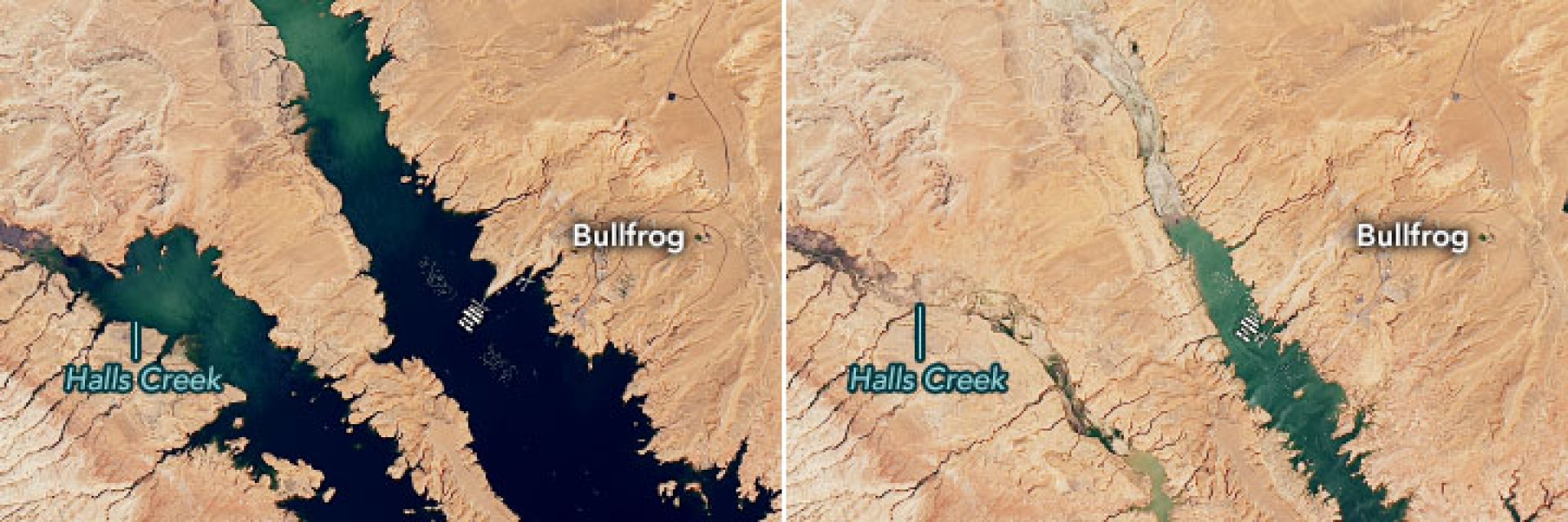 НАСА засне пресъхването на най-големите американски язовири