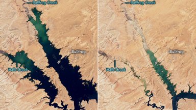 НАСА засне пресъхването на най-големите американски язовири