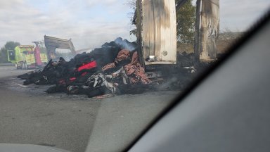 Камион изгоря на АМ Тракия тази сутрин Инцидентът е станал