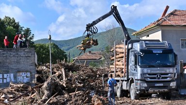 Всички дърва които са донесени от наводнението в Карловско остават