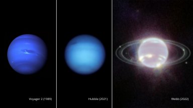 Телескопът "Джеймс Уеб" засне пръстените на Нептун