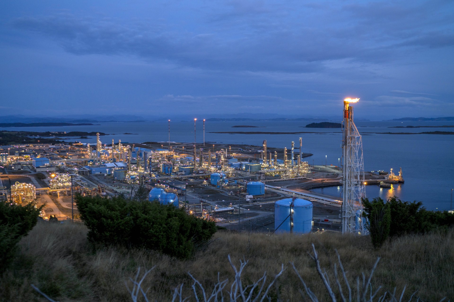 Изглед към преработвателния газов завод Karsto в Северен Рогаланд, Норвегия, сряда, 28 септември 2022 г.