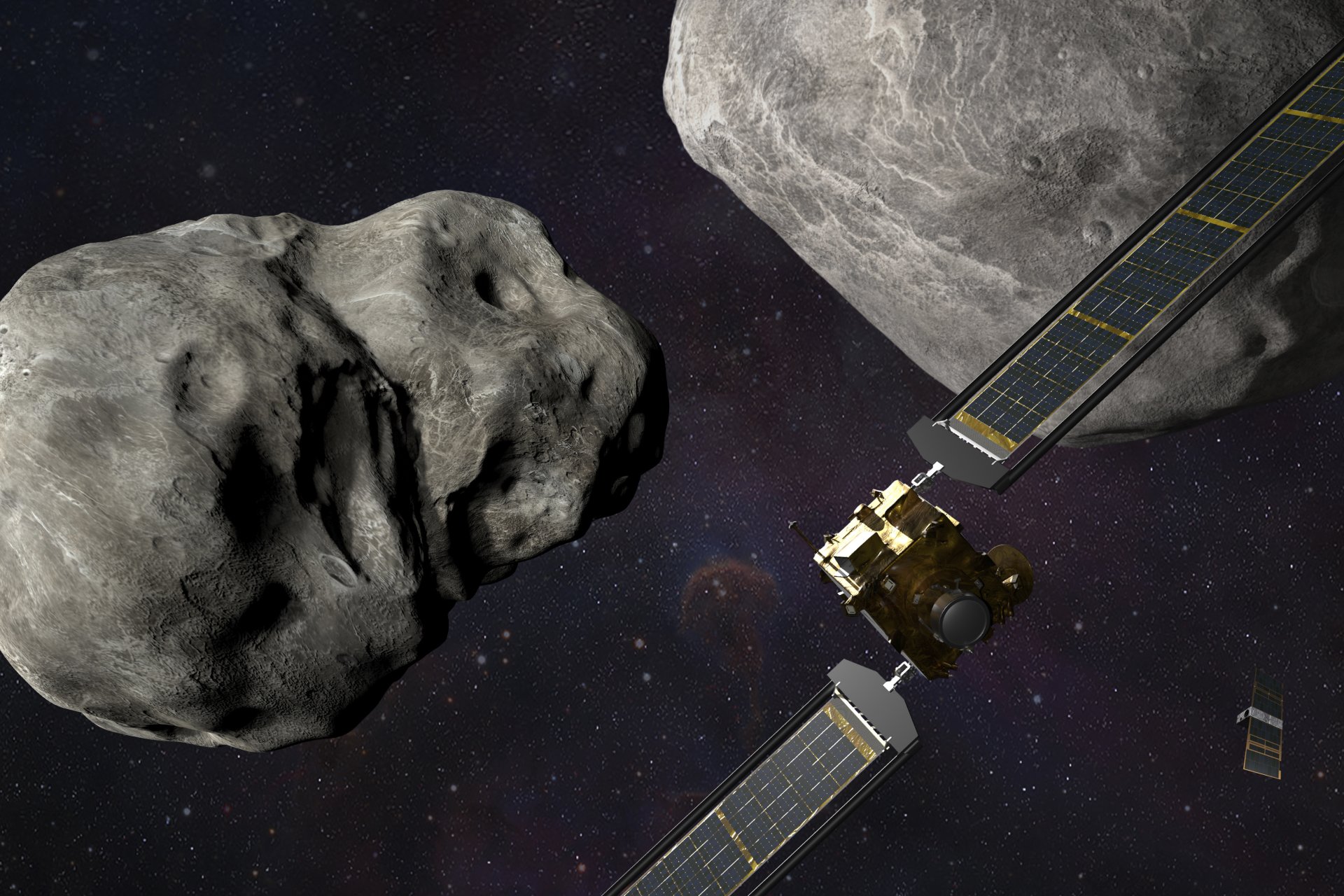 Телескопите "Джеймс Уеб" и "Хъбъл" заснеха удара на космическия апарат ДАРТ на НАСА върху астроида Диморфос.