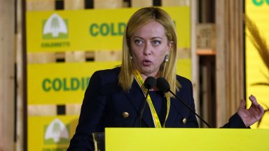 Италианската крайнодясна лидерка Джорджа Мелони чиято партия Италиански братя спечели