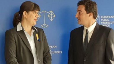 Правосъдният министър Крум Зарков и европейският главен прокурор Лаура Кьовеши