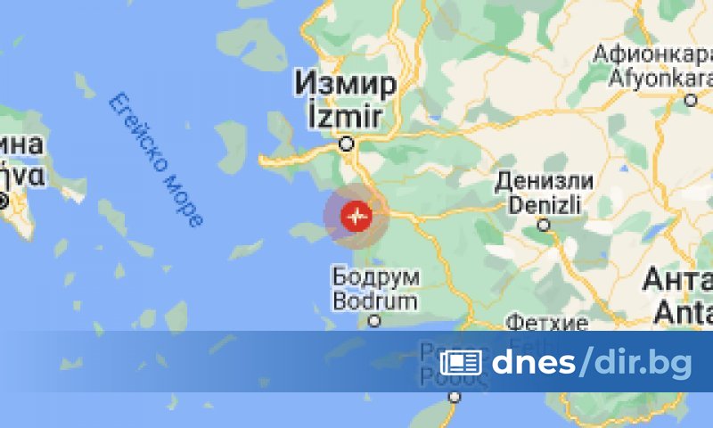 Земетресение с магнитуд 4,2 бе регистрирано днес в Егейско море,