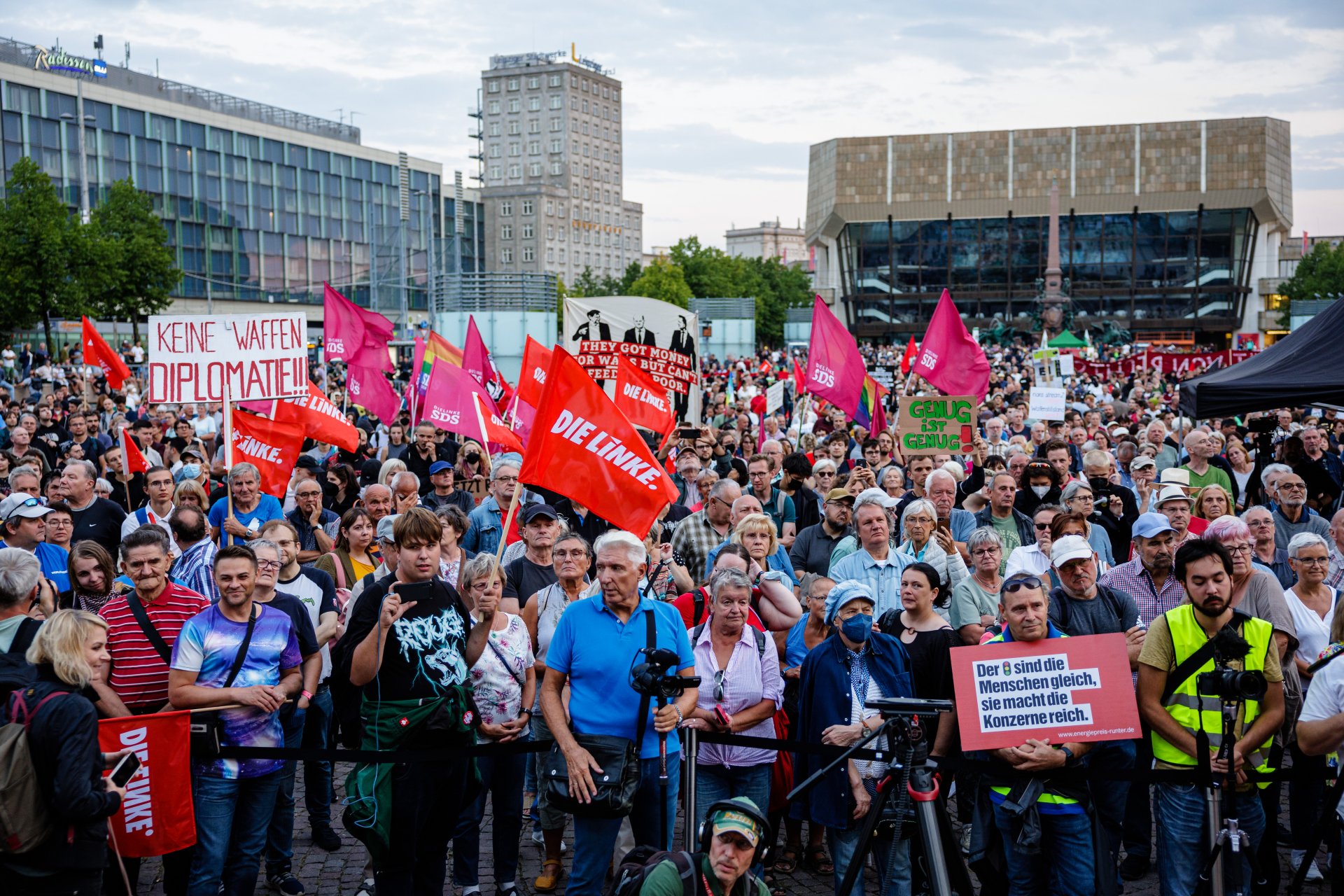 Протестите в Лайпциг срещу високите цени на горивата. (Снимки: Getty Images)