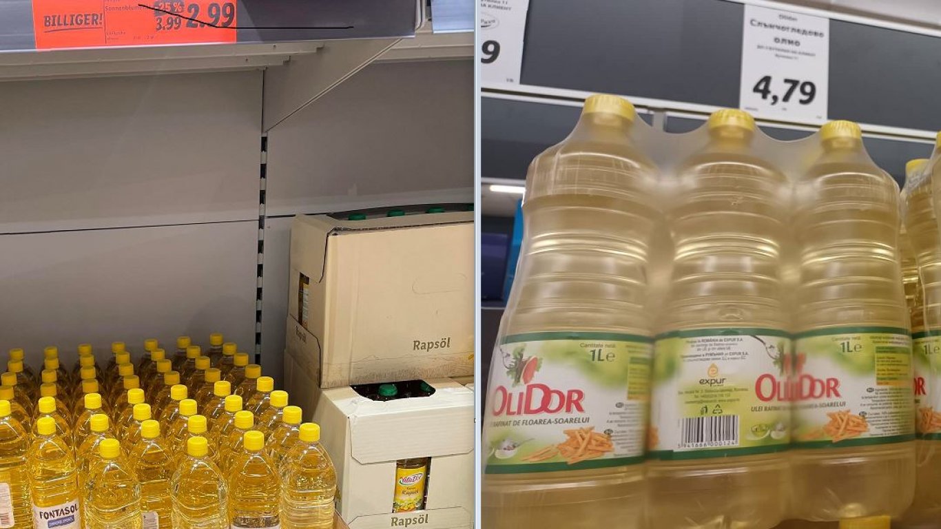 Вляво е олиото в Германия, вдясно - в България