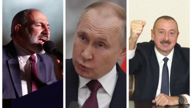  Путин пробва да спре спора за Карабах с водачите на Армения и Азербайджан 