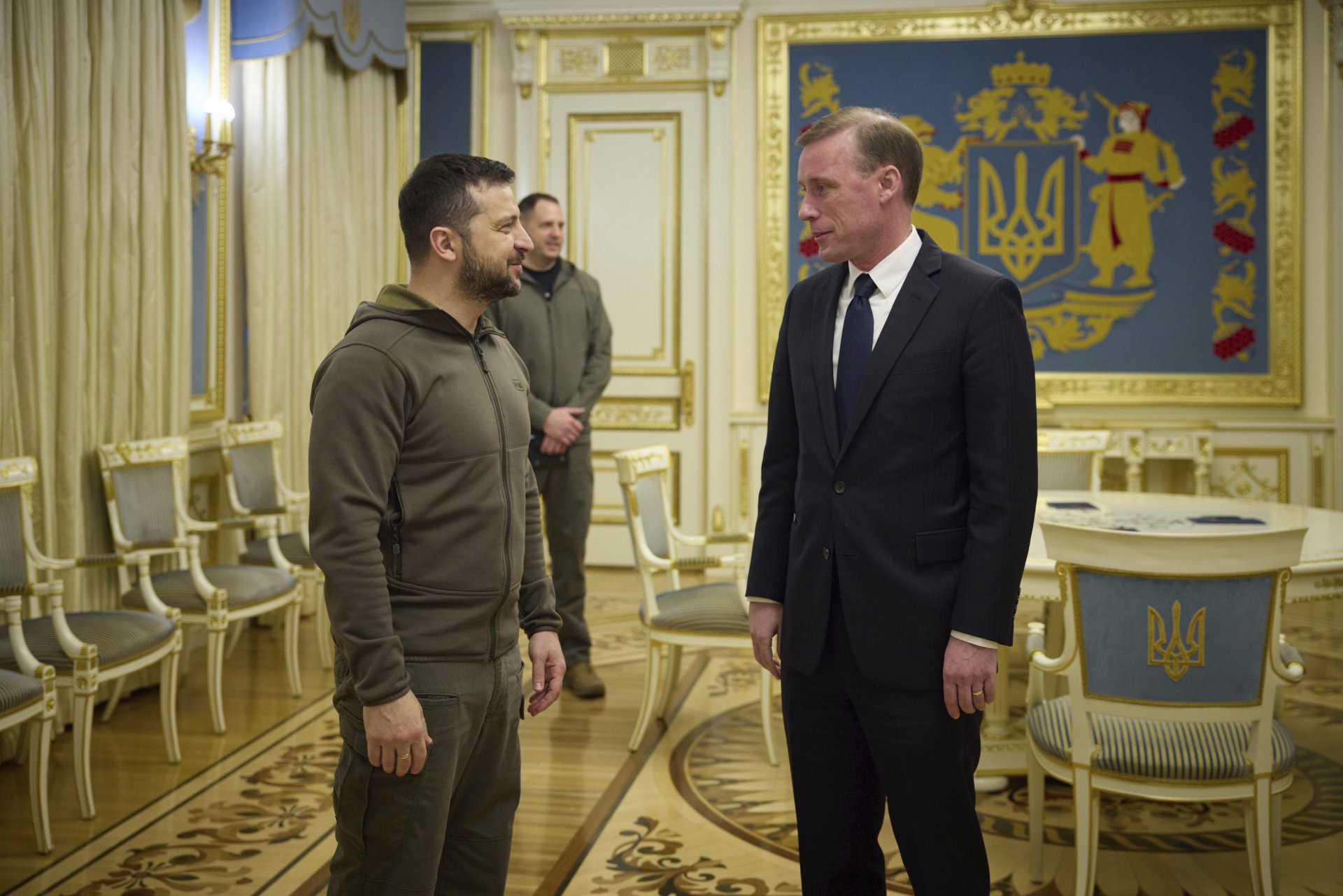 Съветникът по националната сигурност на Байдън - Джейк Съливан, разговаря с Володимир Зеленски в Киев на 4 ноември