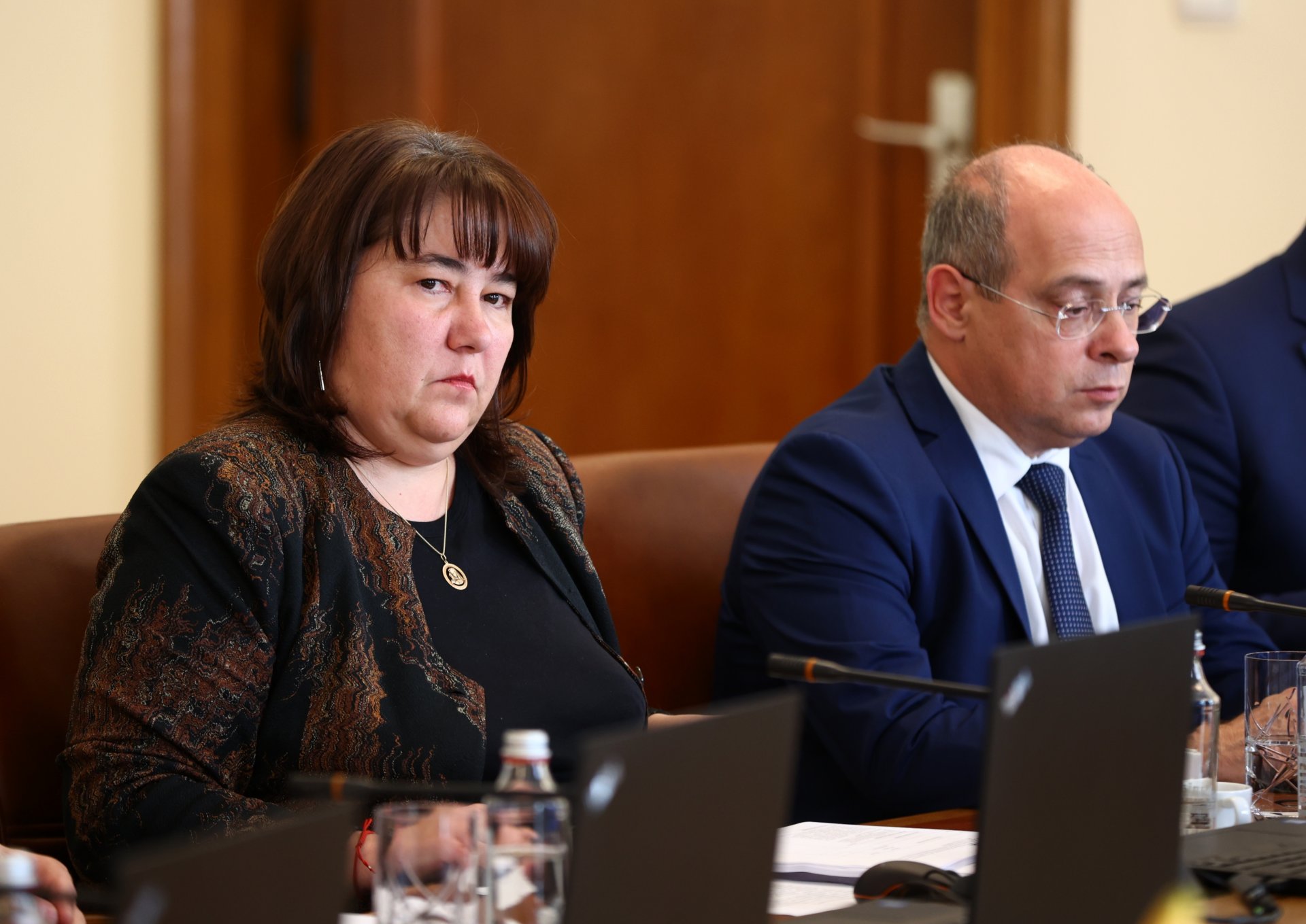 Министрите на финансите и на труда Росица Велкова и Лазар Лазаров