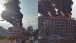 Пожар обхвана новострояща се сграда в столичния квартал "Малинова долина" (видео)