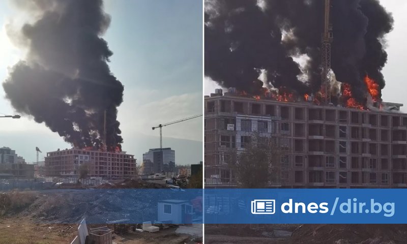 Пожар е обхванал новострояща се сграда, намираща се на бул.