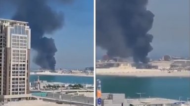 Пожар уплаши феновете на Световното по футбол в Катар (видео)