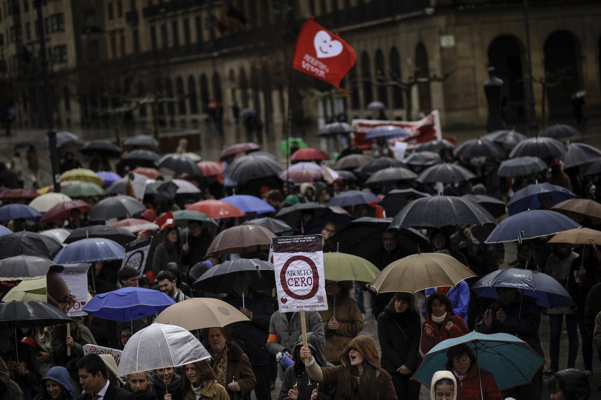 Протест под логото "Нулев аборт" в Памплона през 2014 г.