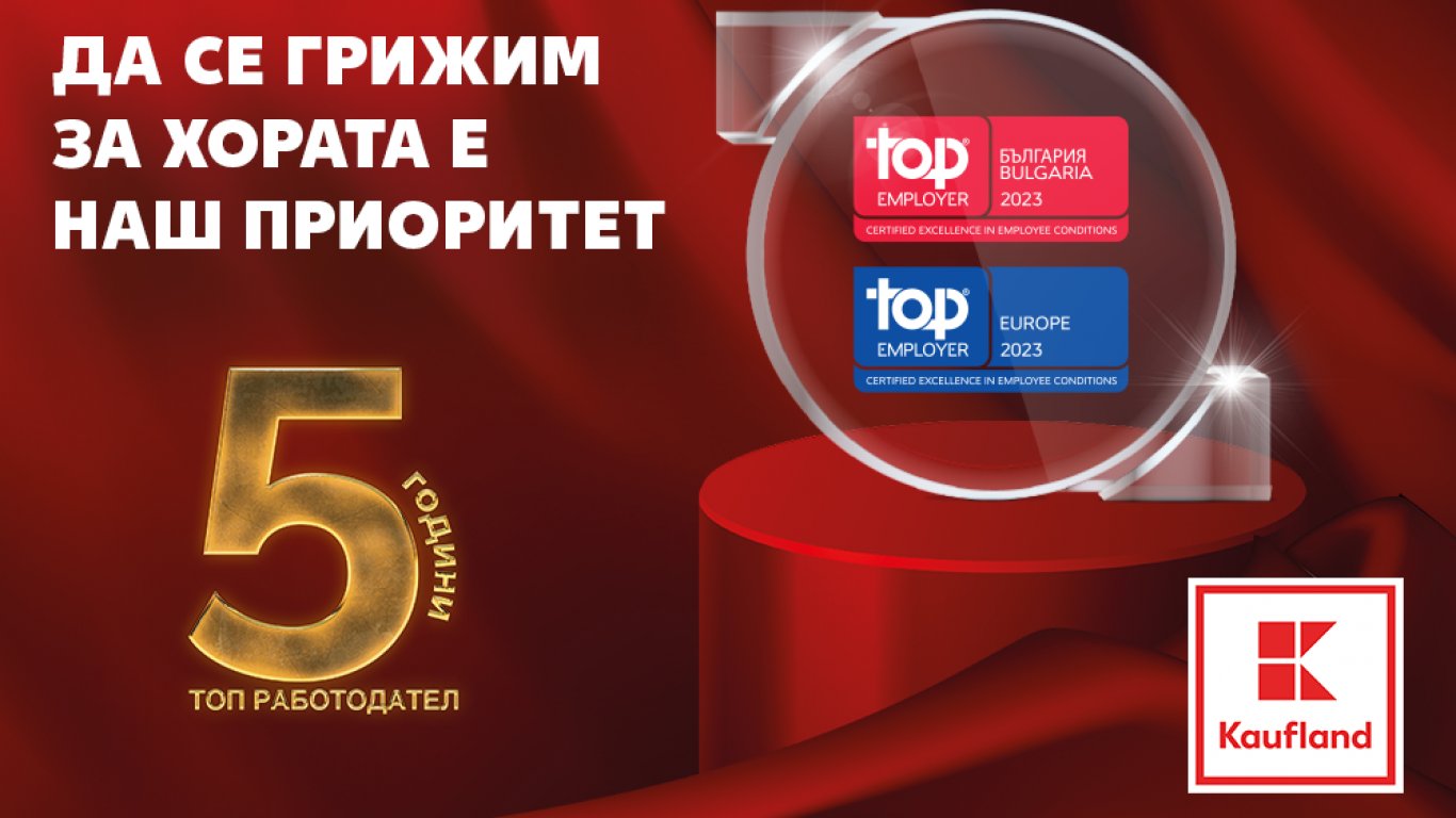 Kaufland България е Топ Работодател за пета поредна година