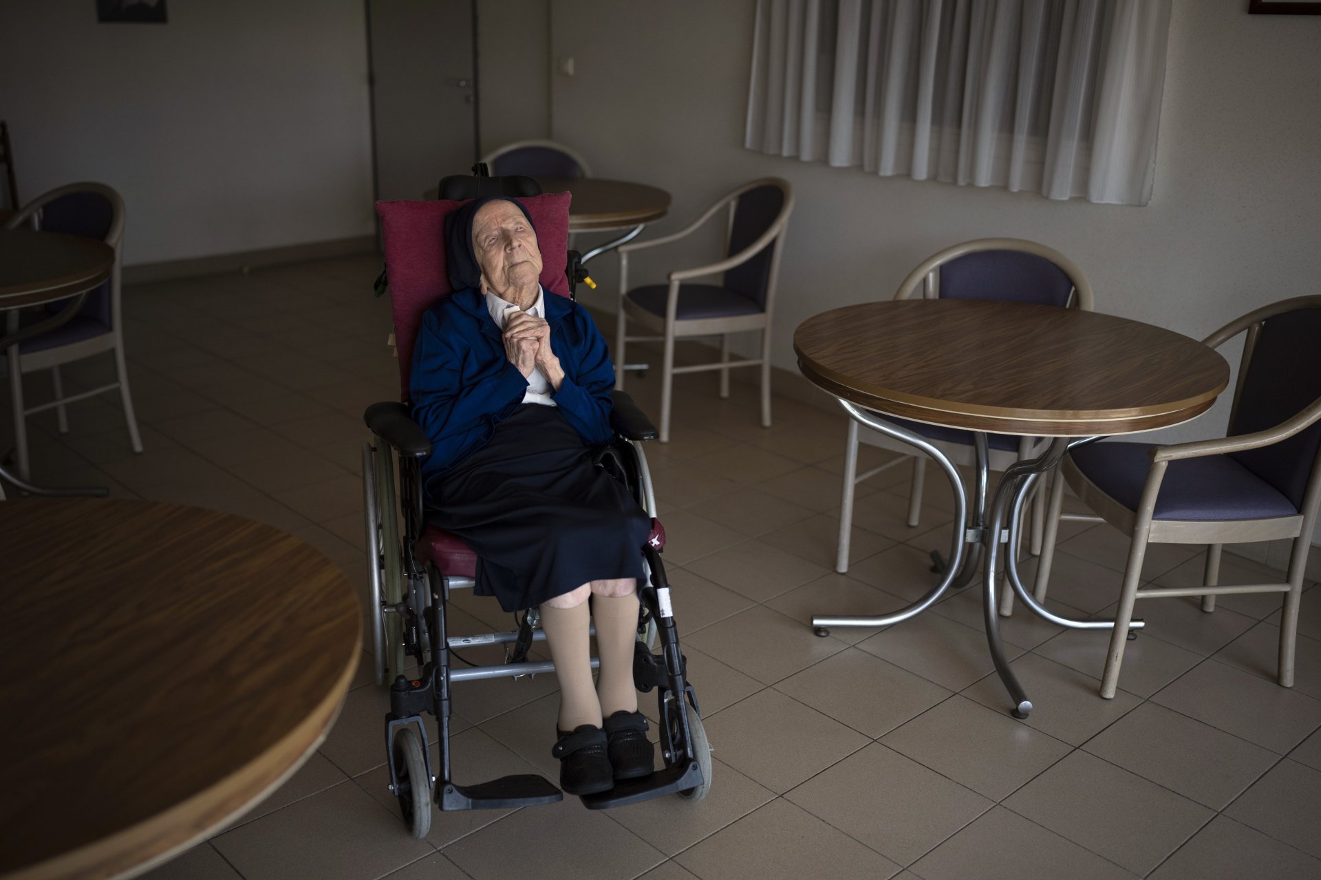 Люсил Рандон - сестра Андре, в дома за социални грижи в Тулон, 27 април 2022 г.