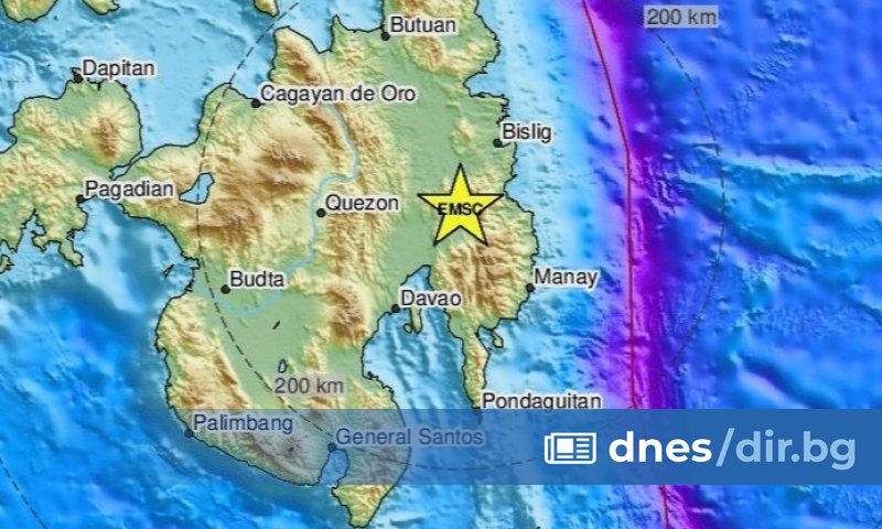 Трус с магнитуд 6 беше регистриран днес на остров Минданао