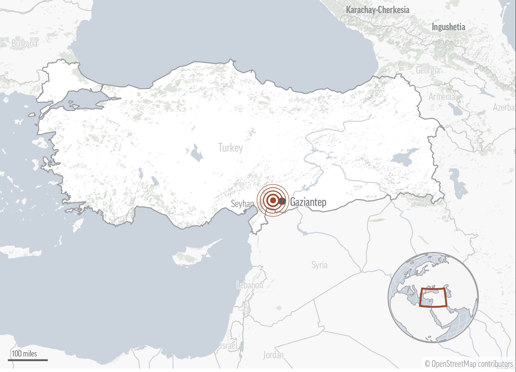 Регионът на земетресенията в Турция