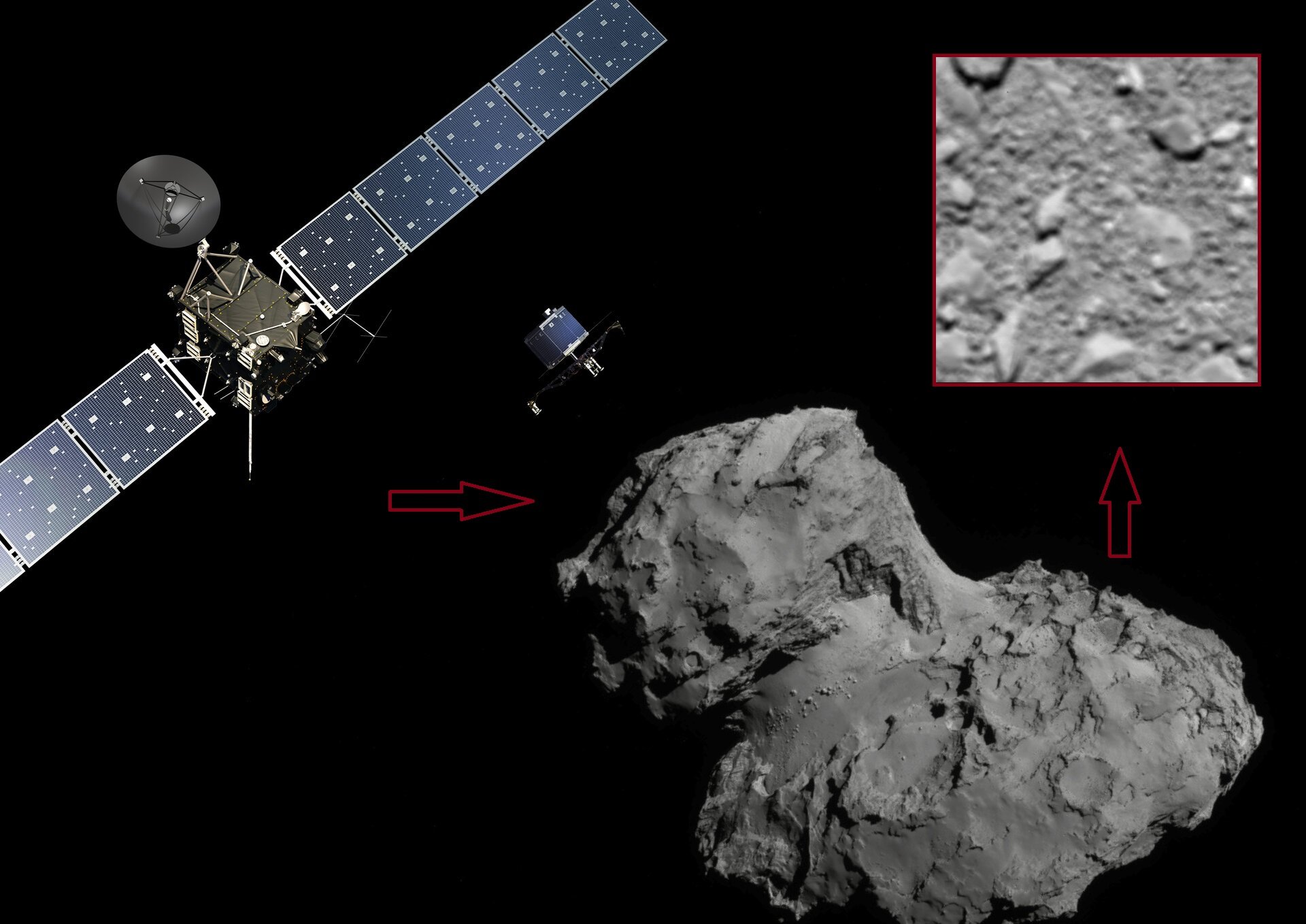 Последната снимка на мисията "Розета" - повърхността на кометата 67Р / Чурюмов-Герасименко