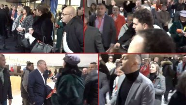 Възгласи оставка и сблъсъци в коридорите на НДК придружиха речта