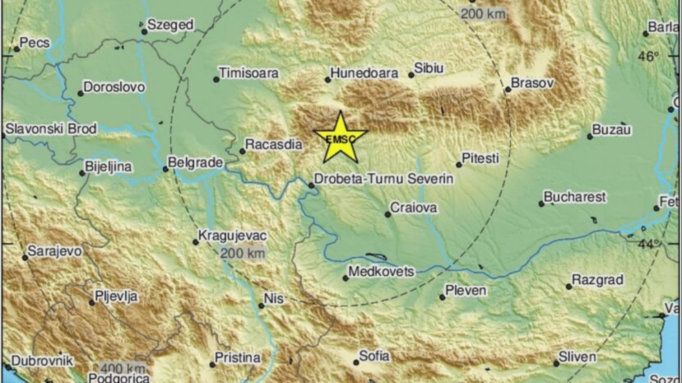 Земетресение с магнитуд 4,3 по Рихтер в Румъния