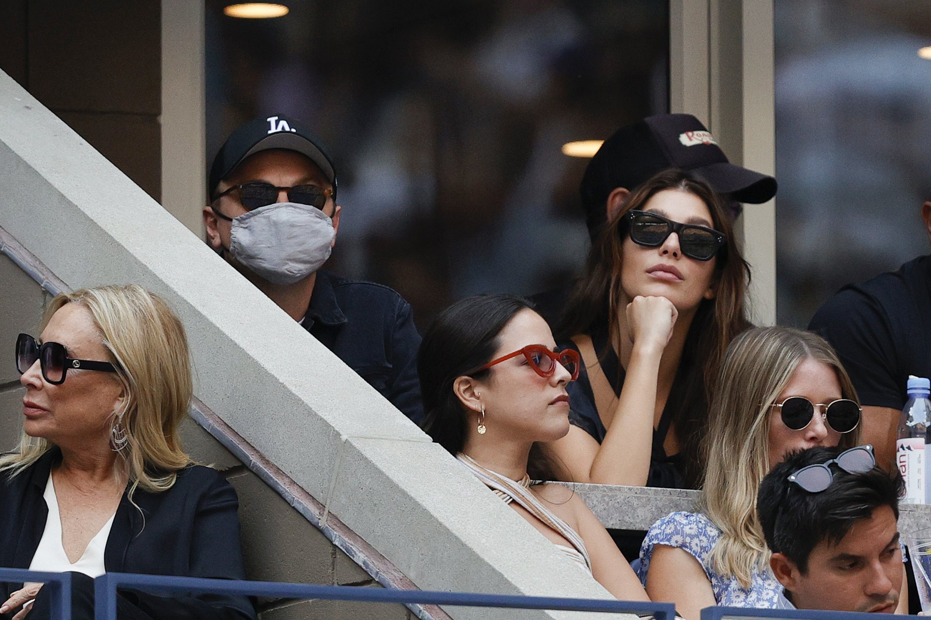Лео ди Каприо на US Open, ден 14 през 2021 г. с тогавашната си приятелка Камила Мороне