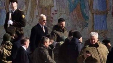 Американският президент Джо Байдън пристигна изненадващо в украинската столица Киев  
Видеокадри