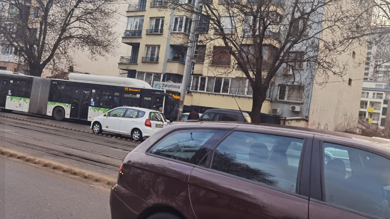 Автобус на градския транспорт в София катастрофира, след като на шофьора му прилоша (видео)