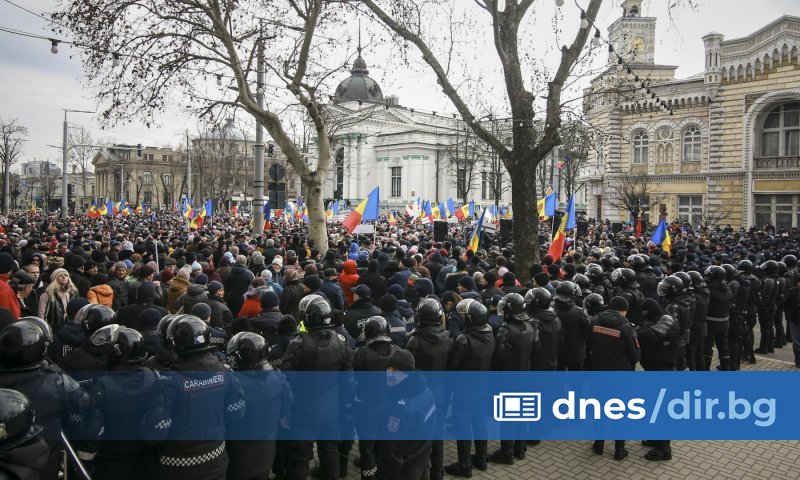 Нов антиправителствен протест в Кишинев днес предизвика опасения за продължаване