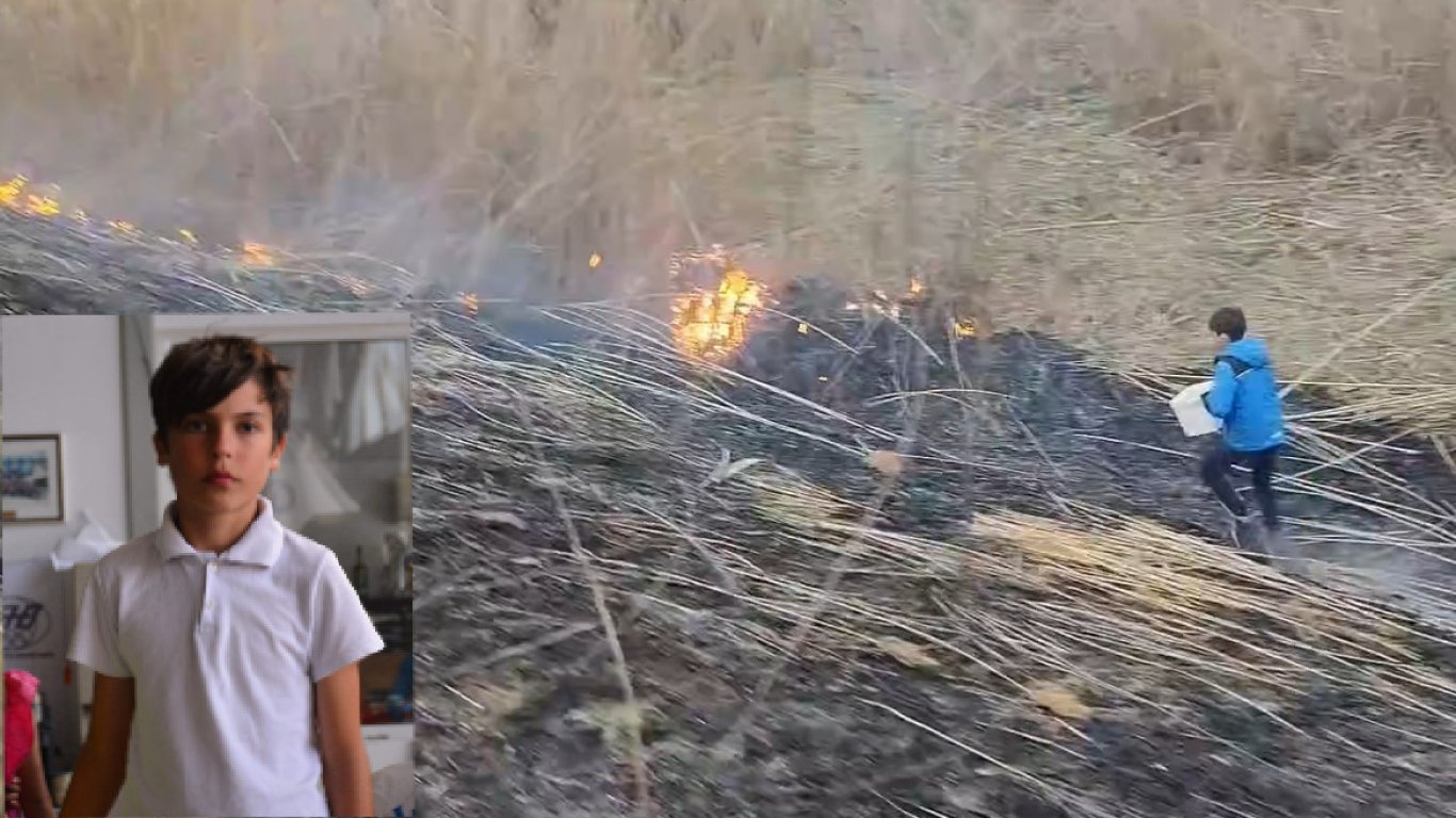 "Голямо и смело сърце": Шестокласник спря пожар край езерото Вая (видео)