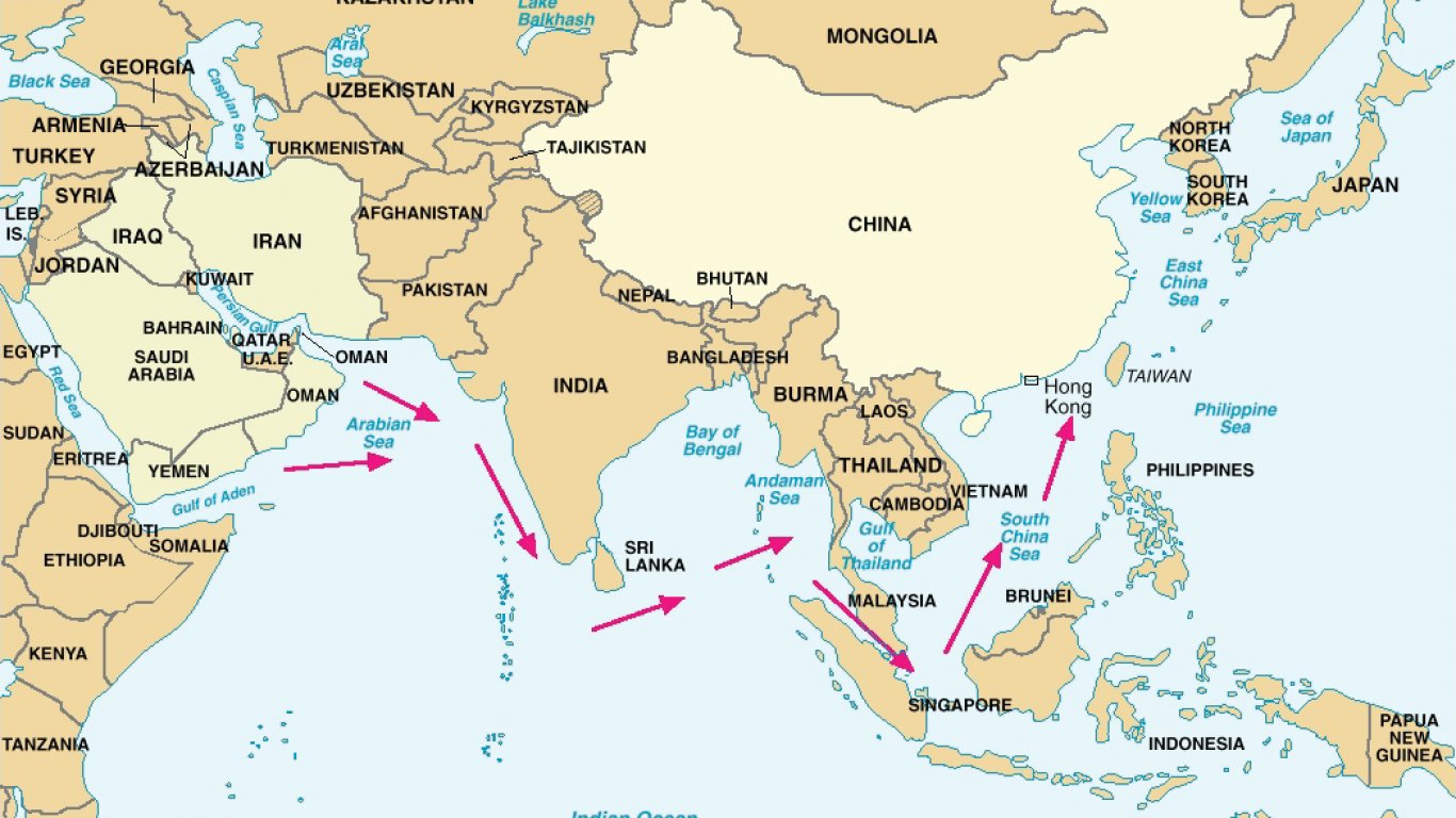 Морският път на петрола, който внася Китай