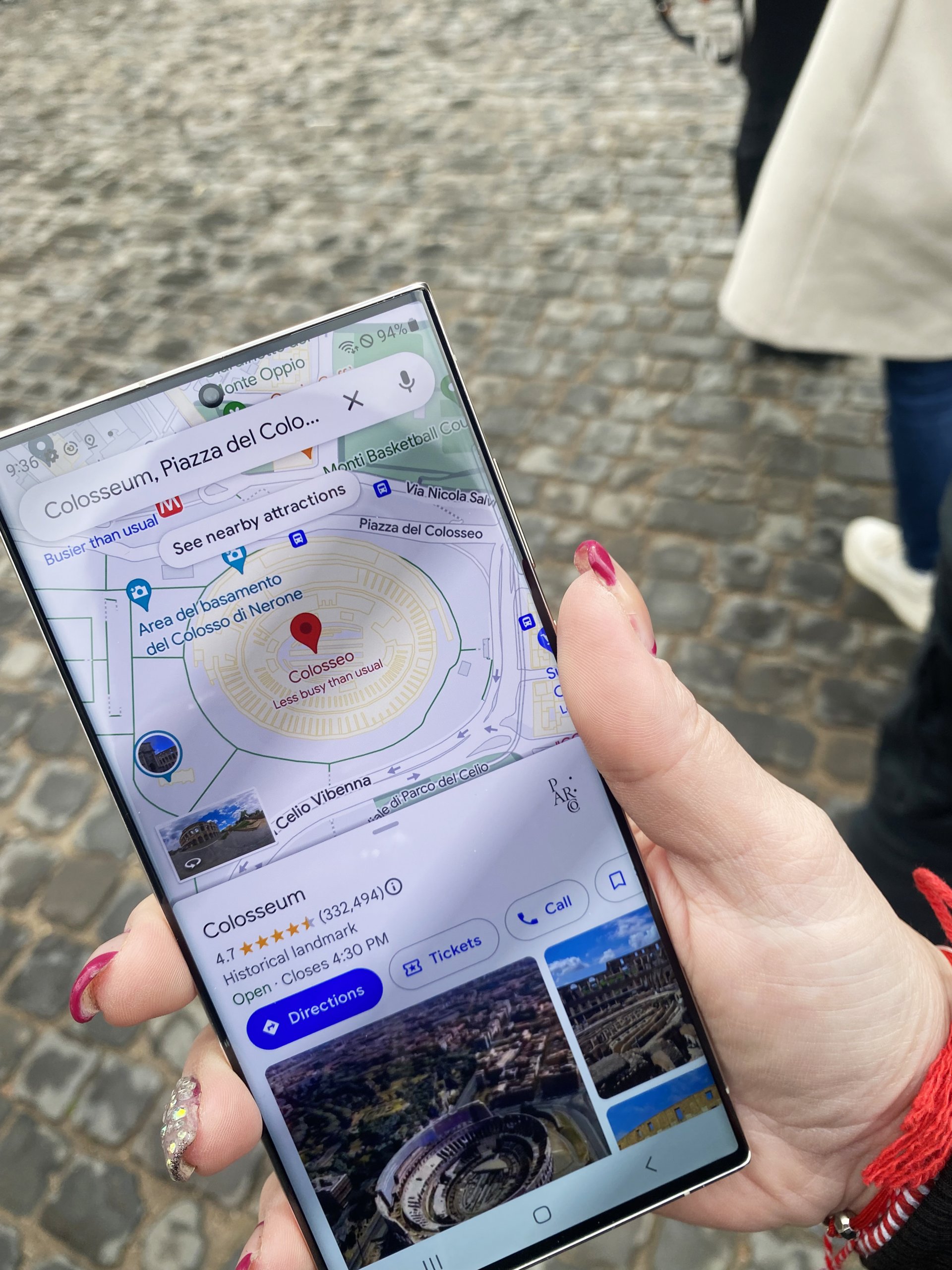 Придвижването с Рим не е проблем с Google Maps и Samsung Galaxy S23 Ultra 