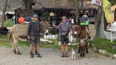 Двама пътешественици обикалят Европа и Балканите с две магарета и куче
