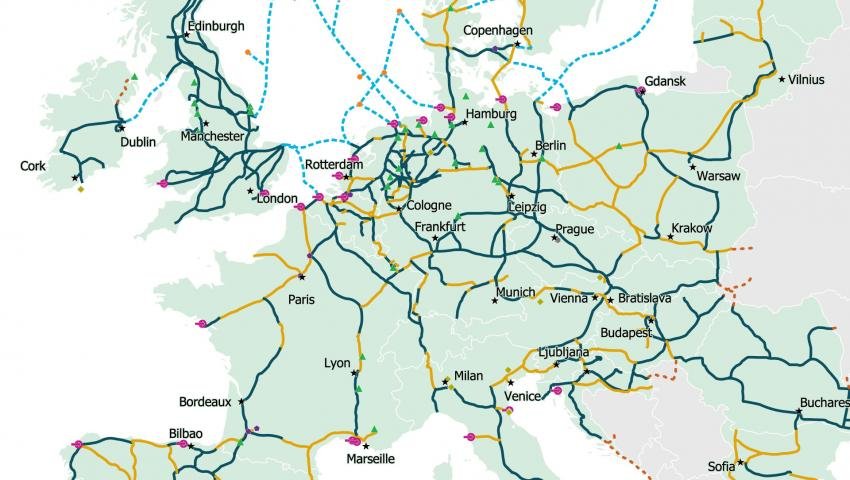 Водородна карта на Европа