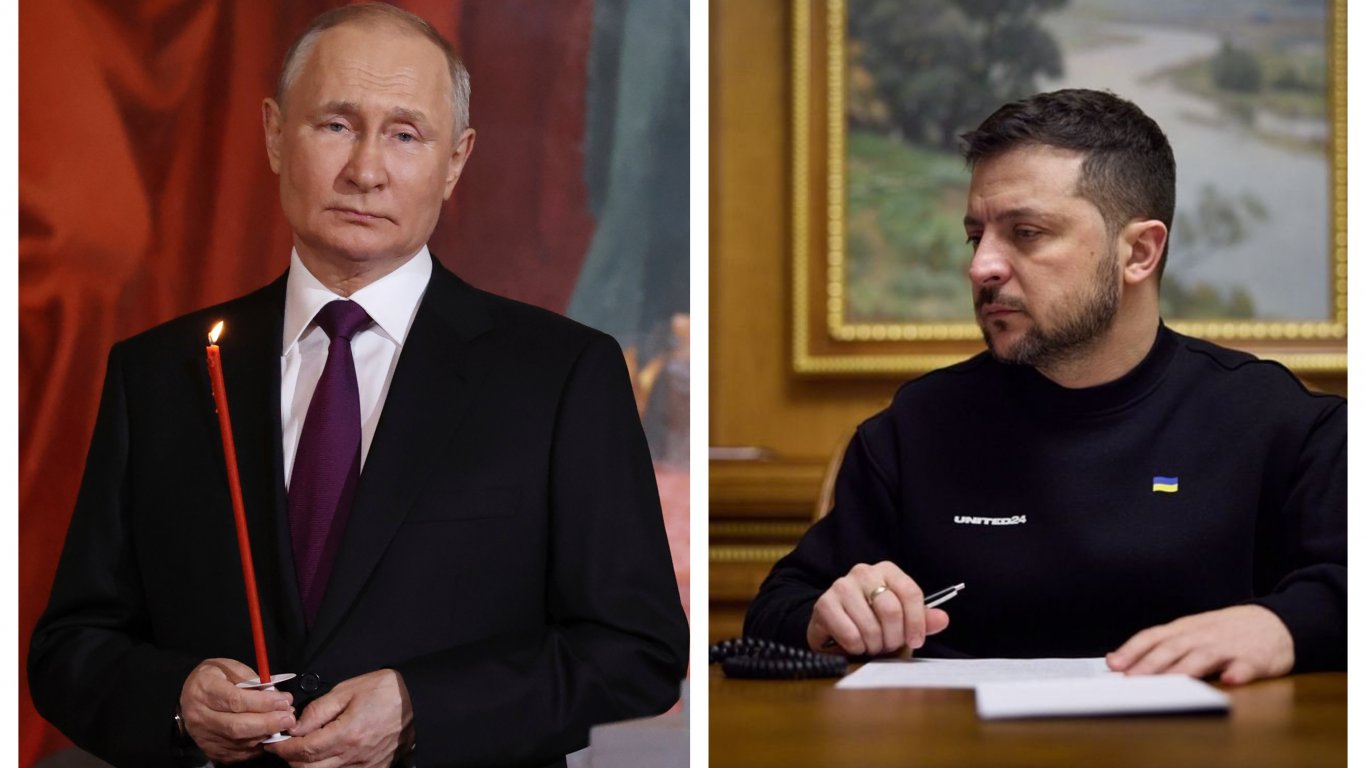 Зеленски обеща "светлината на справедливостта". Путин отиде на църква