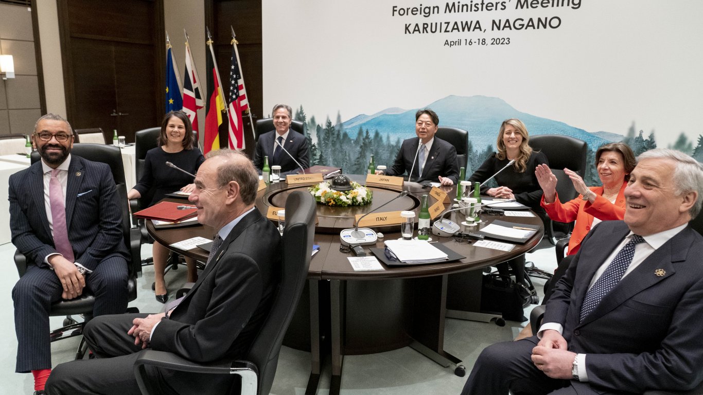 Г-7 застанаха единни зад Тайван и Украйна и срещу заплахите на Пекин и Москва 