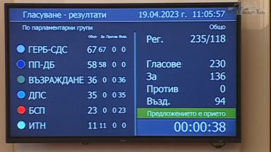 Да застане на трибуната като пръв сред равни гласуваха 136