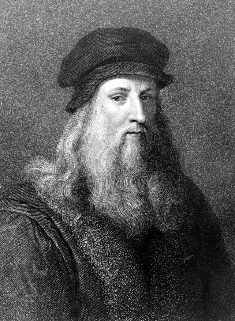 Мрамор срещу платно: Вечната вражда, родила Давид и Мона Лиза 3 Гравюра с лика на Леонардо да Винчи