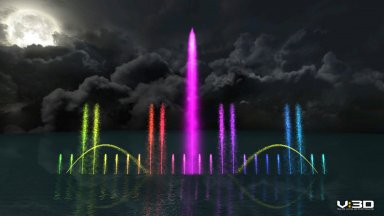 Нова лятна атракция в Поморие - плаващ музикален фонтан в залива