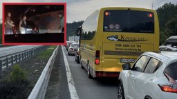 В километричните задръствания на АМ "Тракия": Бой между изнервени шофьори (видео)