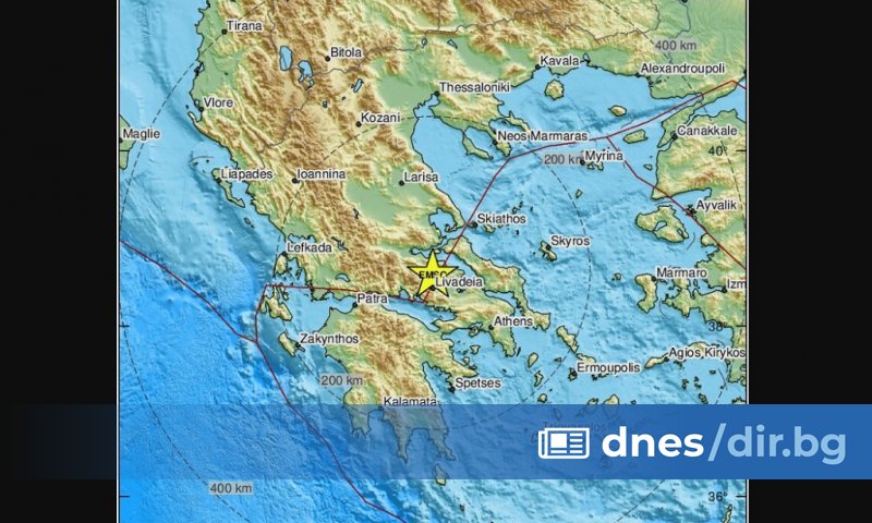 Националната обсерватория на Атинския институт по геодинамика уточни, че епицентърът