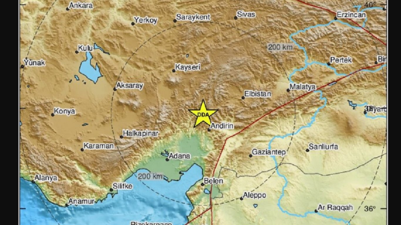 Земетресение с магнитуд 5 е регистрирано в Турция, на 71 км от Кахраманмараш 