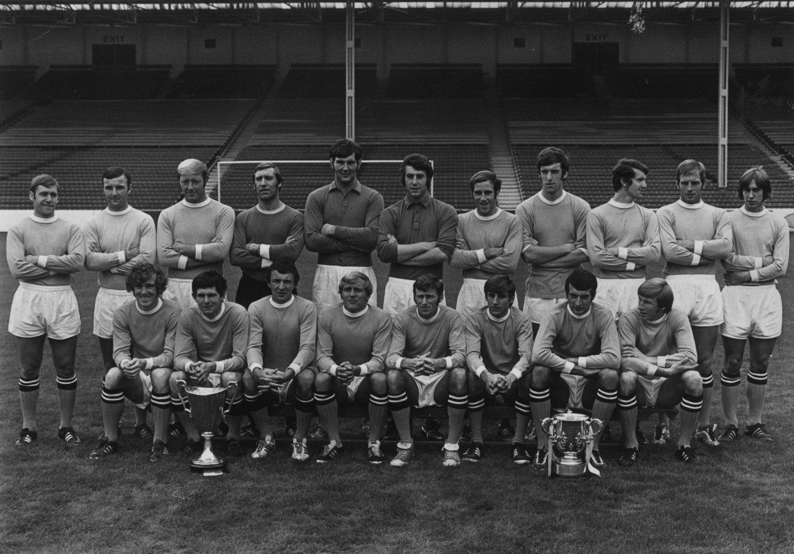 Сити с трофеите в Купата на лигата и КНК, спечелени през април 1970-а