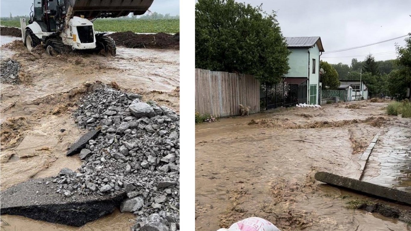 Докато оценяват щетите от наводненията: Рухна път в община Ружинци