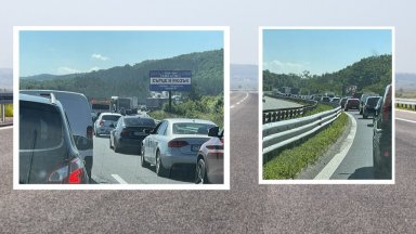 Километрична опашка от автомобили се образува на излизане от столицата