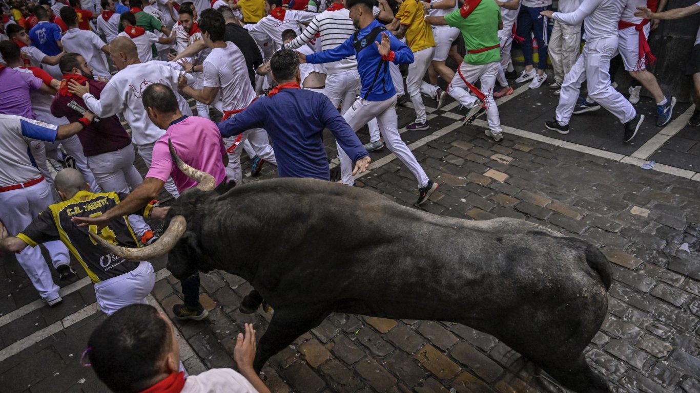 Най-малко шестима души пострадаха при бягане пред бикове в Испания